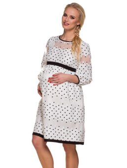 Sukienka ciążowa AMELIA, biało-czarna #XL