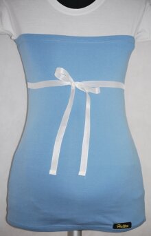 Pas ciążowy z bawełny - niebieski