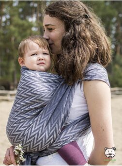 Chusta do noszenia dzieci HERRINGBONE GREY - 100% Bawełna, splot żakardowy