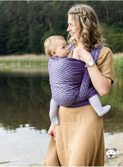 Chusta do noszenia dzieci HERRINGBONE PURPLE - 100% Bawełna, splot żakardowy